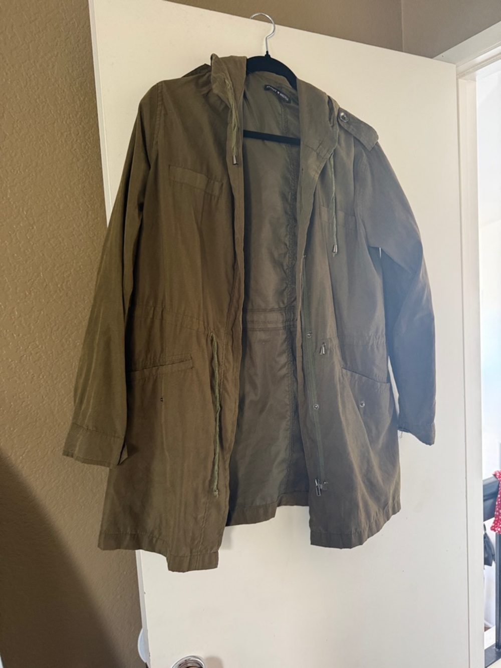 Brandy Melville Olive Green Hooded Field Jacket